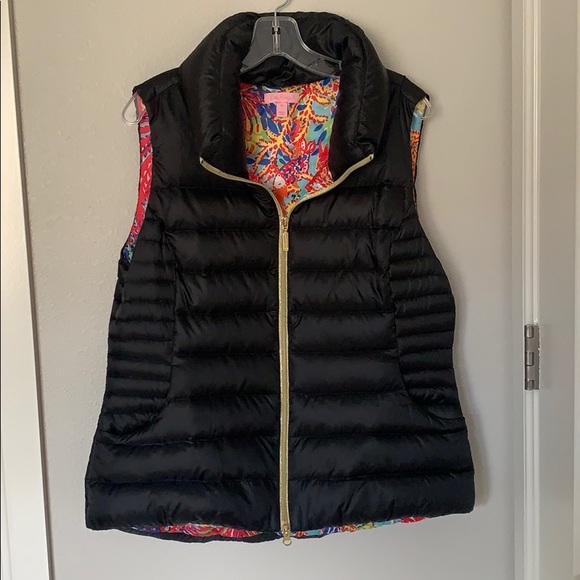Lilly Pulitzer Syd Quilted Vest Black XL - Picture 4 of 5